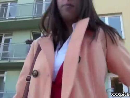 Dilettante czech 18 age teenage wench bonks for euro in public ten